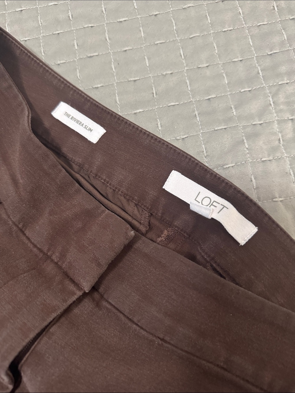 LOFT Chocolate Brown The Riviera Slim Trousers - Picture 2 of 2